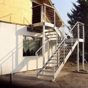 Garden External Reinforced Metal Galvanised Steel Stairs