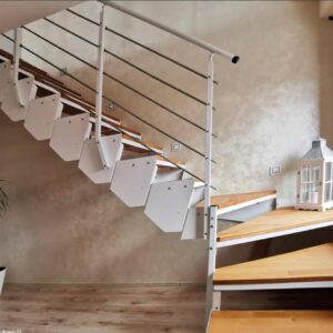 Scandinavian white wooden L shape modular Asta Stairs