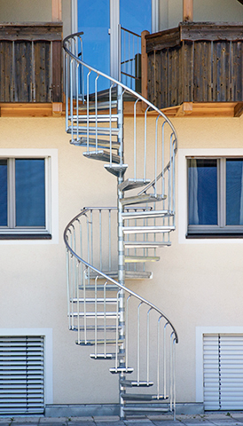 Steel External Spiral staircase Scarvo L 130