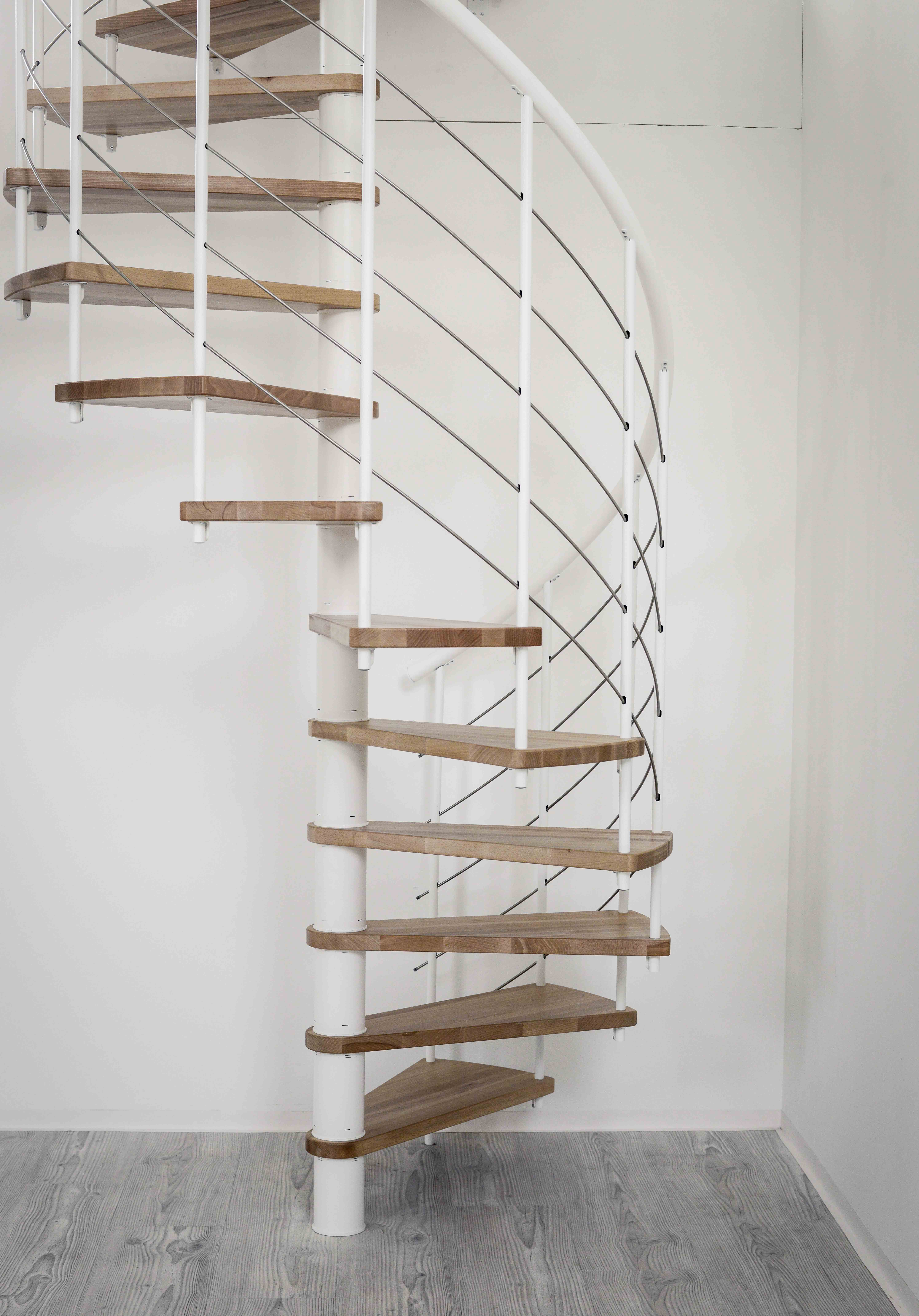 Venezia Smart Spiral Staircase Silver/Beech 120 cm