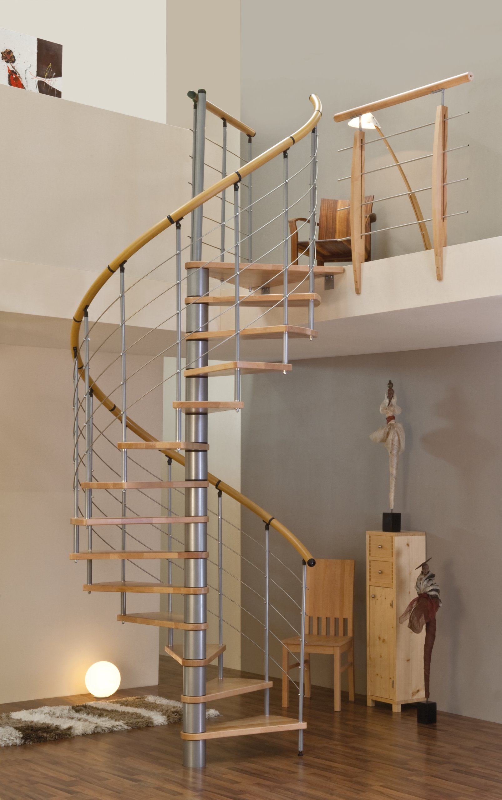 VENEZIA Spiral Staircase Silver/Oak 120cm