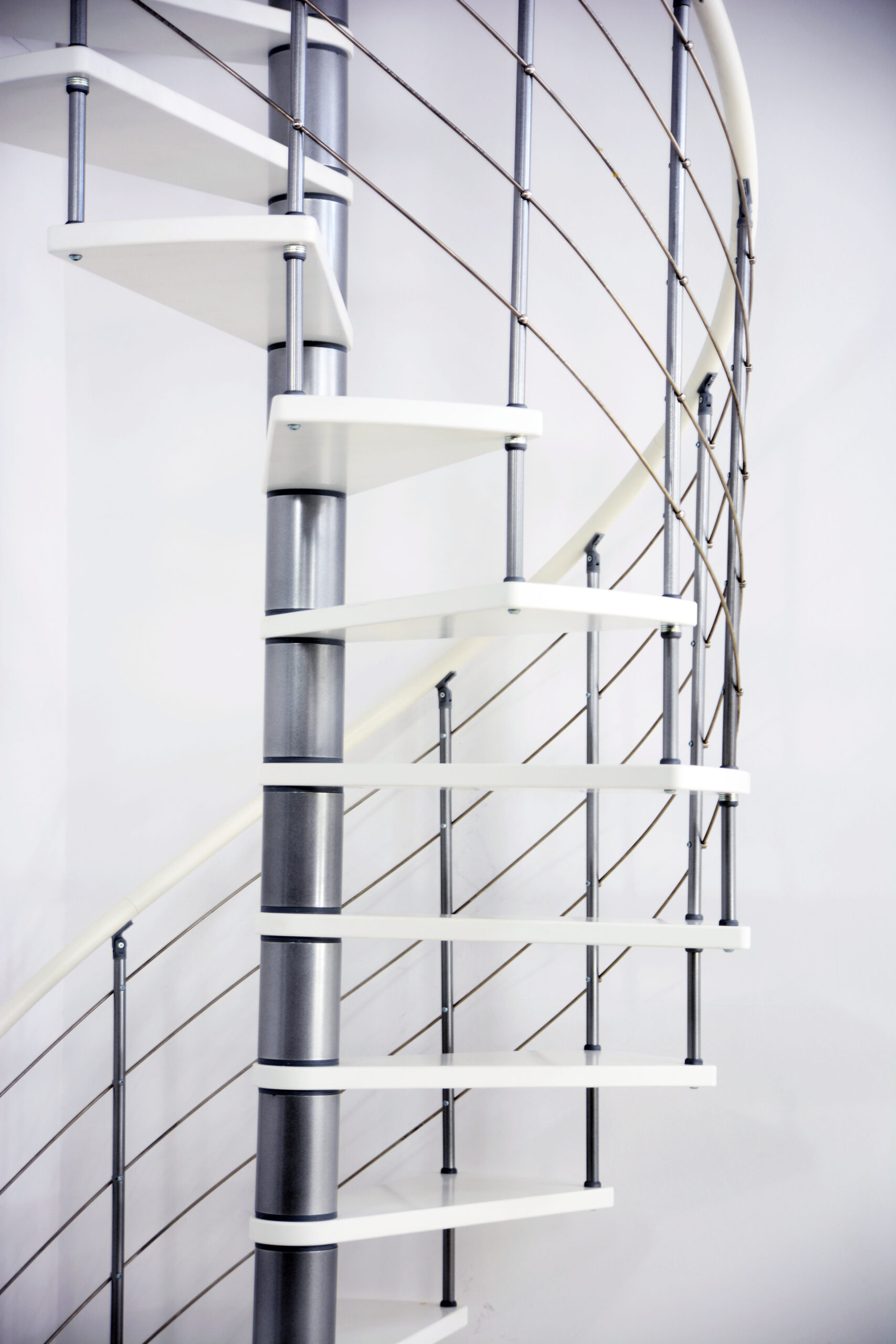 VENEZIA Spiral Staircase Silver/White 120cm